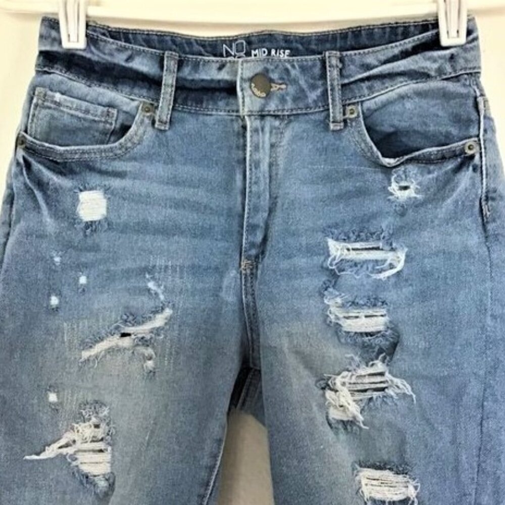 BERMUDA BOYFRIEND DISTRESSED DENIM SHORTS - Picture 5 of 6